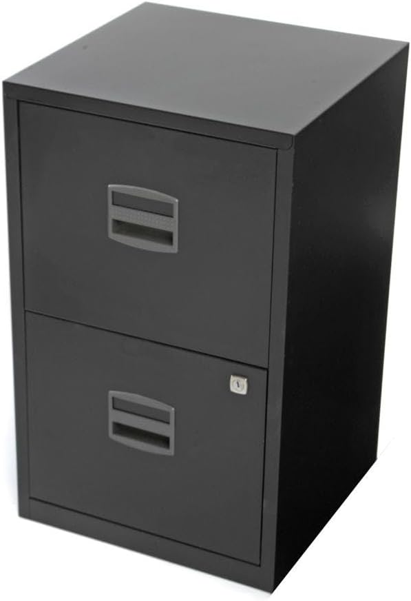 Bisley Steel 2 Drawer Filing Cabinet - Black