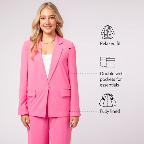 YORK & LANE Womens Packable Travel Blazer, Comfortable and Wash Friendly, Wrinkle Resistant3