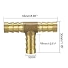 sourcing map 3/8" 10mm Brass Barb Hose Fitting Tee T 3 Way Barbed Pipe Connector #1