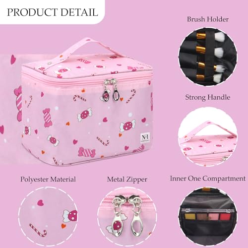 Image of NFI essentials Printed Cosmetic Organizer Bag, Makeup Bag for Women Toiletry Bag Makeup Organizer Make up Kit Travel Pouch Vanity Bag Pouch for Girls