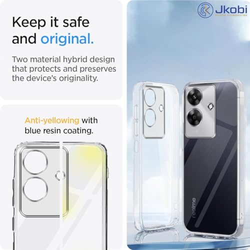 Image of Jkobi Back Cover for Realme C61 | Realme Narzo N61 (Silicone Clear Shockproof Case with Camera Protection | Soft and Flexible | Transparent)