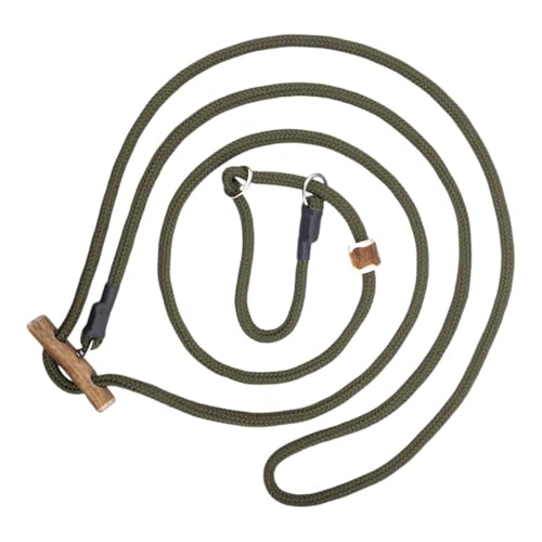 Umhängeleine Moxonleine Melrose– Robuste Retrieverleine mit Zugbegrenzung und Geweihstopper | Ideal für Hundesport, Jagen und Agility | Stufenlos verstellbar 280 cm x 8 mm (Oliv)