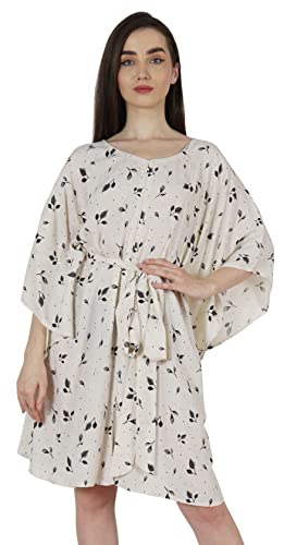 Moomaya Kurzbedruckter Kimono-Kaftan Fur Frauen Turkish Kaftan Beachwear Bikini Cover Up Cover