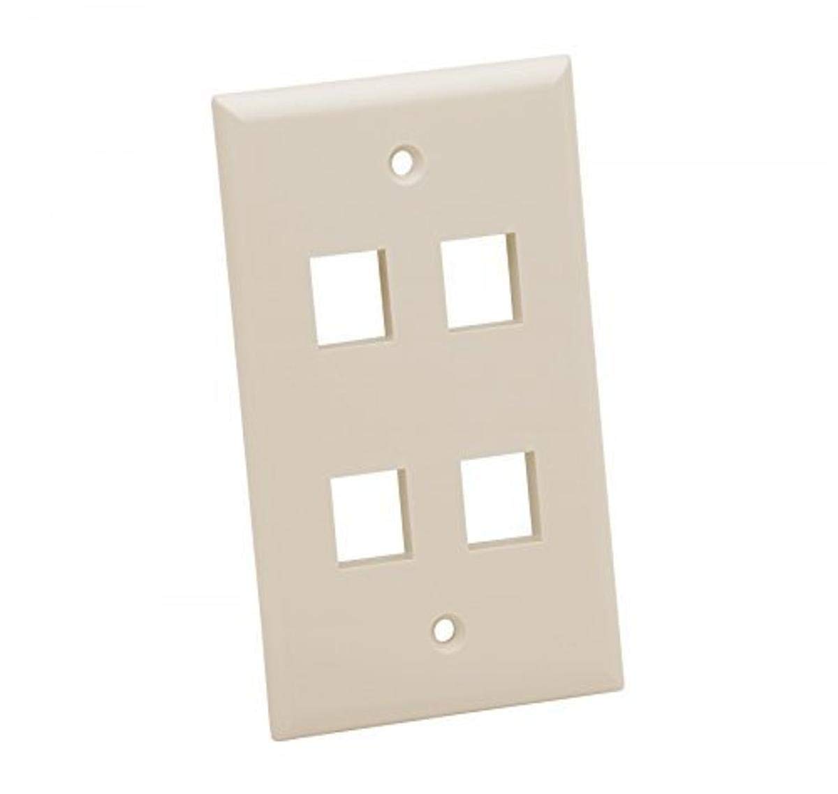 Placa de pared 4 puertos soluciona desorden de cables de red almendra clara paquete de 25