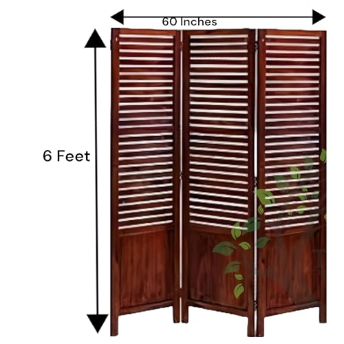 Image of Wooden Room Partition /Screen /Room Divider /Room Separator for Livng Room Bedroom Home Office Restarurant Hallway 1 Panel 30Inches Wide (3 Panel - 20 Inches Wide Each 6 Feet Height)