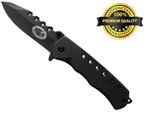 Sportsman Folding Knife with 5 yr Guarantee! Premium Titanium Spring Assisted Opening Pocket Knife is Best for Camping - Survival Gear - Fishing or Hunting. A High Quality Tool for any Outdoorsman.