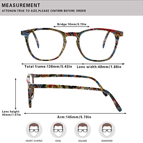 Image of Henotin 3-Pack Blue Light Blocking Reading Glasses,Spring Hinge Computer Readers for Men Women,Anti UV Ray Filter Eyeglasses (readers for women, 1.75)