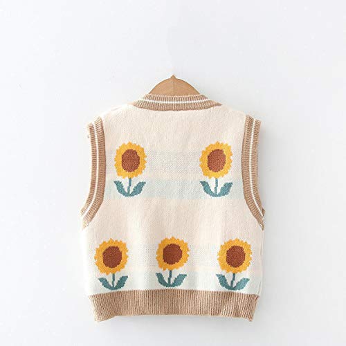 Image of Women's Sweater Vest,Y2K Sleeveless Pattern Preppy Style Knitted Crop Tank Top for Girl