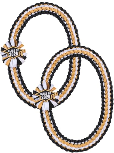 TFTAFAN Silk Graduation Leis Class of 2025 Graduation Ribbon Leis Graduation Necklace Braided Necklaces For High School College Graduation DIY Decors Party Supplies