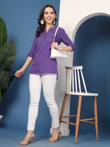 Image of Pistaa's Women's Cotton Relaxed Fit Short Kurti