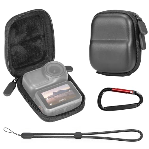 AMAZEAR Carry Case for DJI OSMO NANO/Xtra Atto Accessories, Nano Portable and Compact Travel Bag Hard Shell Leather Case with Soft Inner for Protection, Organization, and Storage, Black