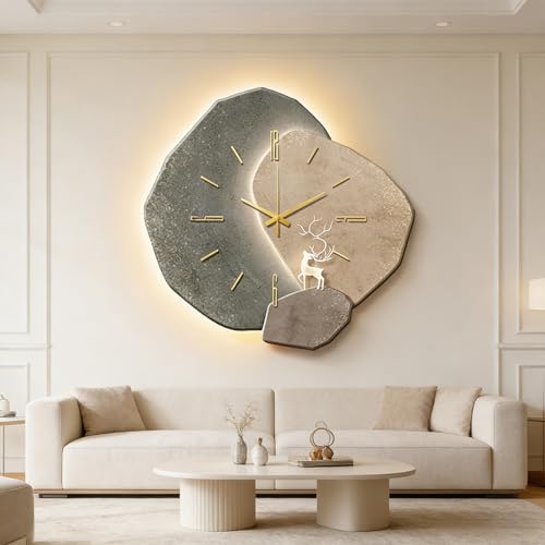 Horloge Murale Décorative 3D porcelaine cristal éclairage LED