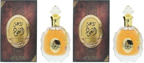 Lattafa Rouat Al Oud for Unisex Eau de Parfum Spray, 3.4 Ounce (Pack of 2)