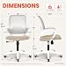 NEO CHAIR Office Desk Ergonomic Computer Mesh Chair with Lumbar Mid Back Support Adjustable Height Swivel Rolling Wheels Comfy Task Vanity Chair for Home Bedroom Study (Beige)