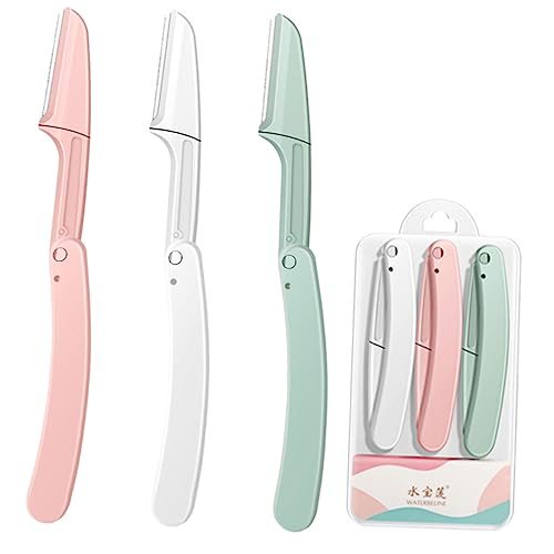 Veemoon 6Piezas Recortadora de Cejas con Mango Antideslizante Herramienta de Maquillaje Multifuncional para Eliminar Cejas y Pelusa Facial para Uso Casa y Salón