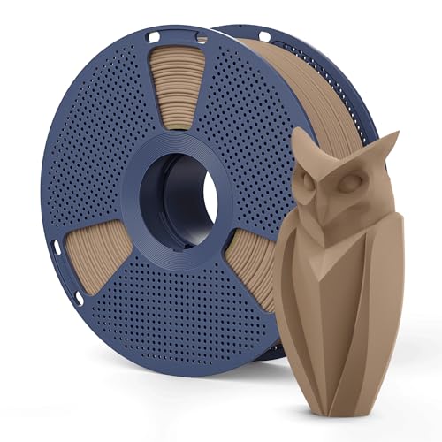 Real Wood Fiber PLA Filament 1.75mm, Natural Matte Texture, Reduced Clogging, Easy to Print, 1kg(2.2lbs) SUNLU 3D Printer Filament, Wood D-woodpla-1kg-wood