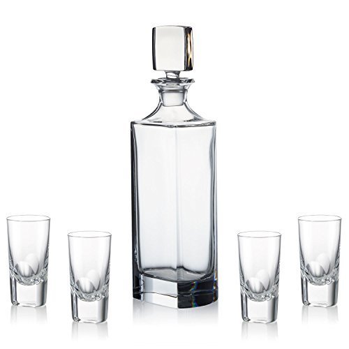 Manhattan Vodka Decanter Set with 4 Shot Glasses by Rogaska