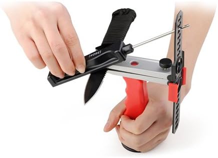 Knife Sharpener Kit,Exduct E0931D Outdoor Folding Knife Sharpening Stone Kit with 2 rod and Stand Holder Fixed Angle Diamond Stone Sharpening System Set Chefs Choice for Kitchen Steel Fishing Knives