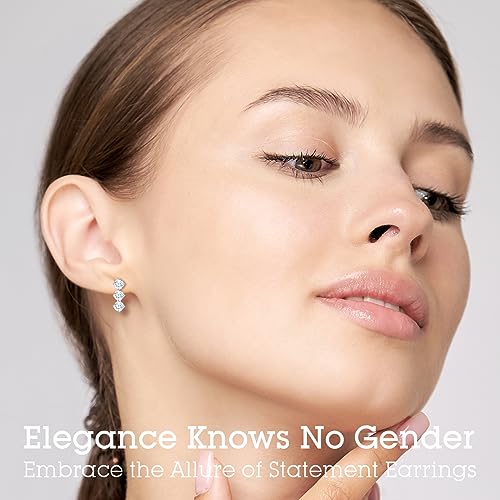 Earrings for Woman Man, Anniversary Birthday Gifts for Wife and Husband, 1.8 carat-3.0 carat Hoop Earrings, Woman's & Unisex Moissanite Earrings, Birthday Christmas Valentines Gift4