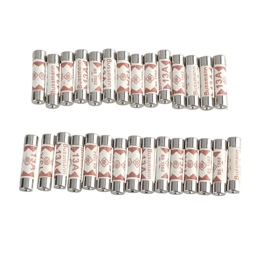 30pcs 13Amp UK Type Plugs Fuses Extension Leads Fuses High Conductivity Fuses Quick Installation For UK Plugs & Outlet