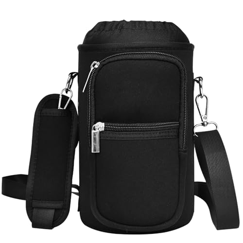 Image of GAZLEMHO 64 oz Water Bottle Bag, Carrying Pouch for Half Gallon Water Jug Flask Bottles, Stainless Steel Water Bottle Sleeve, Carrier Case