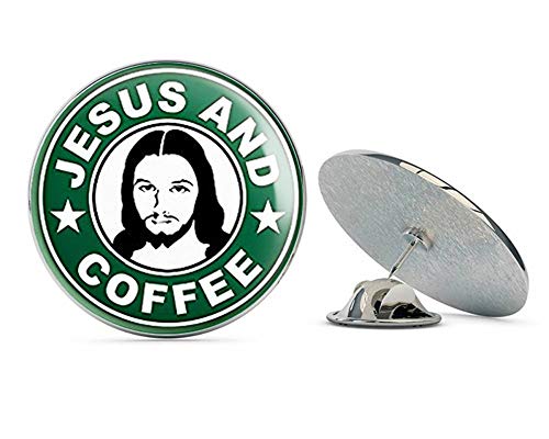 Green Jesus and Coffee Logo (God Christian Christ Pray Group) Metal 0.75