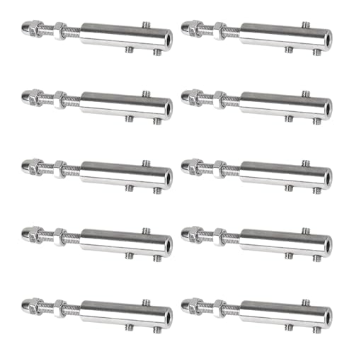 Tensor para Cable - Tensor De Alambre De Acero Inoxidable,10 Piezas con Ganchos De Fijación para Cuerda Barandilla Exterior Toldo Planta Trepadora