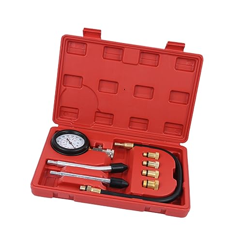 Anneome 1Ensemble Manomètre Multi Fonctionnel pour Cylindre Testeur de Compression pour Moteurs de Voiture et Complet avec Raccord Rapide et Étui de Rangement Pression de Test Psi