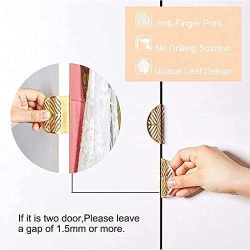MOROBOR Solid Brass Cabinet Knob Finger Pulls, 2pcs Leaf Shaped Curved Cabinet Pulls - Image 4
