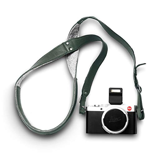 Correa para cámara de piel y lana Woolnut, arnés ajustable de hombro verde para DSLR y mirrorless 2