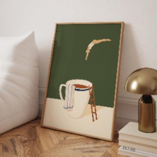 Toile abstraite de café 60x80cm pour raviver un mur blanc de cuisine vide