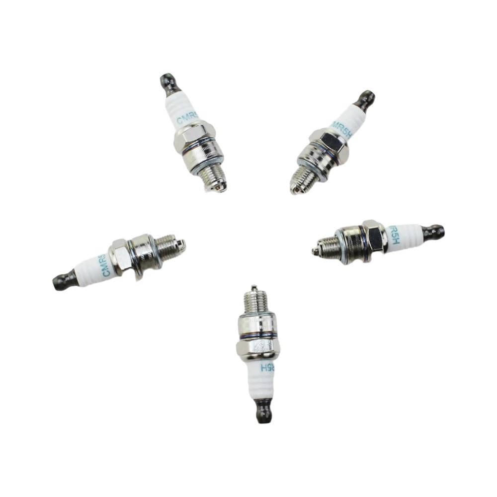 Lot de 5 Bougies d'allumage CMR4A, CMR6A et CMR7A compatibles avec Les tronçonneuses, souffleurs, débroussailleuses et Coupe-Bordures 130-833 et 5474.