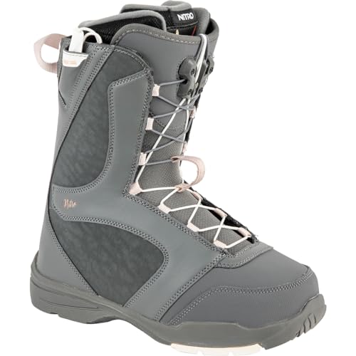 Nitro Women's Flora TLS All Mountain Freestyle Quick Lacing System Cheap Boat Snowboard Boot Charcoal, MP 26.5 // EU 40 2/3 // US WMN 9