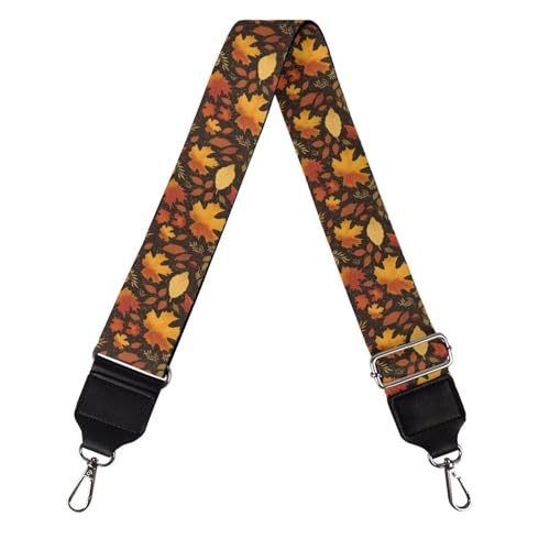 Image of Talayituse Maple Leaves Print Shoulder Strap Wide Purse Bag Strap Adjustable Replacement Belt Luggage Crossbody Shoulder Bag Strap Thanksgiving Decoration for Women Girls