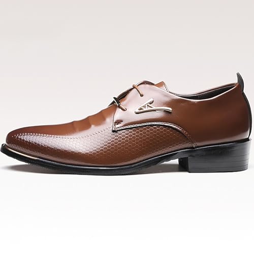 Men's Lace-up Dress Shoes Leather Business Oxfords Fashion Pointed Toe British Style Formal Shoes2