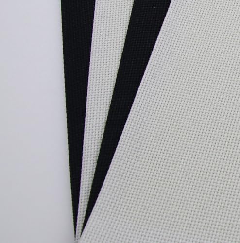 Image of KCS 4 /6 pc of 12 inch x 18 inch(30cmx45cm) 18CT Counted Cotton Aida Cloth Cross Stitch Fabric (4 pc, Antique White+Black)