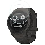 PHONILLICO Ochraniacz ekranu kompatybilny z Garmin Instinct 2/Instinct 2 Solar [2 sztuki] Szkło Hartowane Szkło Zegar HD Przezroczysty