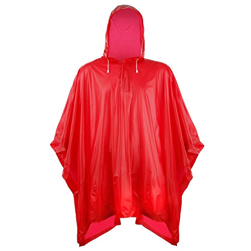 Splashmac Cape de pluie Poncho (Rouge)