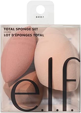 e.l.f. Total Sponge Set, Multi-use Makeup Sponge Set For Flawless Blending, Great For Powder Or Liquid Concealer & Foundation, Vegan & Cruelty-Free
