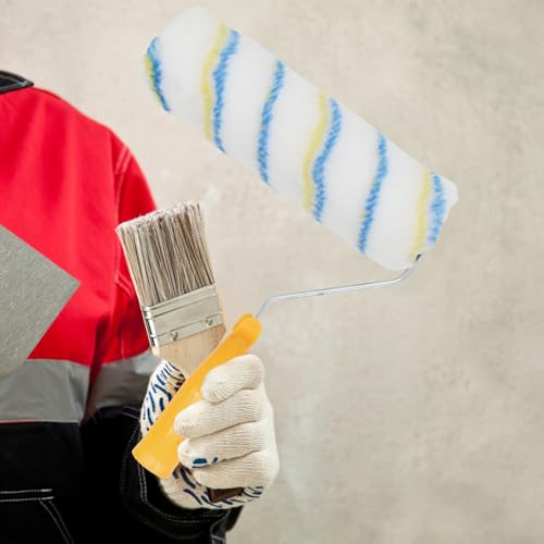 Lxoraziy 4er Farbroller Pinsel Set, Profiqualität Malerrolle, Streichen Zubehör für Farben, Lackrollen für Lacke, für Wandfarbe Walze Farbwalze(9/6/4Farbroller)