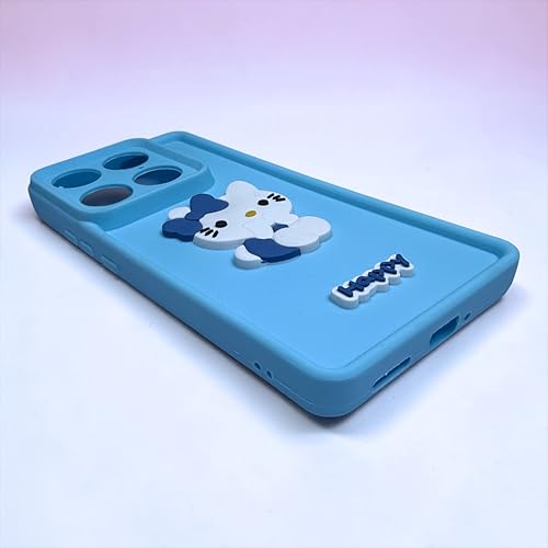 Image of SBMS Silicone Back Cover Case for Motorola Moto Signature | Cute Fun 3D Happy Kitty Design Silicone Case | Camera Protection Bump | Shockproof Back Cover Case for Moto Signature (Sky Blue)