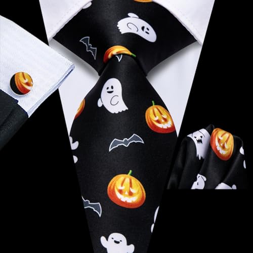 Image of Dubulle Mens Paisley Floral Silk Tie for Men Striped Necktie and Pocket Square Cufflinks Set Wedding Business