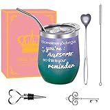 Birthday Gifts for Women Sister - Funny Wine Tumbler Gift Ideas for Her Female Friends, Wine Lovers, Coworker, Boss Lady,12 oz (4GlitterBlue-Sometimes)