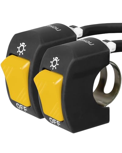 Belinous 7/8" Handlebar Switch for Motorcycle, ATV (Yellow, 2 Pack)