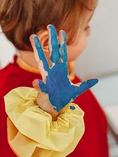 PRIMO - Tempere Lavabili per Bambini +2 Anni Prima Infanzia, Tempere per Dipingere a Dita 50g 6 Colori per Carta e Vetro, Tempera Pittura Cartoleria e Lavoretti Creativi, Dermatologicamente Testata