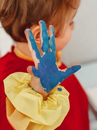 PRIMO – Malkoffer für Kinder ab 2 Jahren, Kleinkindalter, Fingermalfarben 50 g mit 6 Farben für Papier, Glas, Temperamalerei, Schreibwaren und Kreative Arbeiten, Dermatologisch Getestet