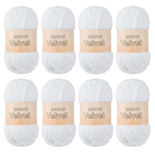 Image of Soft Velvet Chenille Yarn for Crocheting, Super Bulky Yarn for Blankets