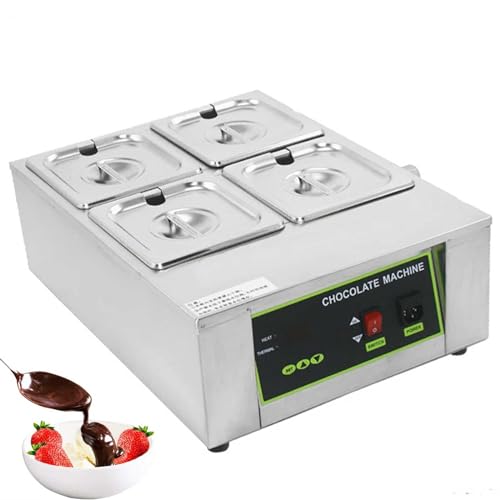 Tempéreuse À Chocolat Professionnelle, Pot De Fusion Électrique À Chauffage Automatique, Acier Inoxydable, Idéale pour La Fabrication De Chocolat Et La Confiserie.,4 Grid