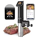 KitchenBoss WiFi Sous Vide Cookers, 1100 Watts Sous Vide Cooker, Thermal Immersion Circulator with Recipe, LCD Display (Black)