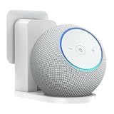 PlusAcc Steckdosenhalterung für Dot Max & Google Nest mini - Platzsparende Wandhalterung Wall Ständer integriertes mit Kabelmanagement Halterung (Gletscher-Weiß)